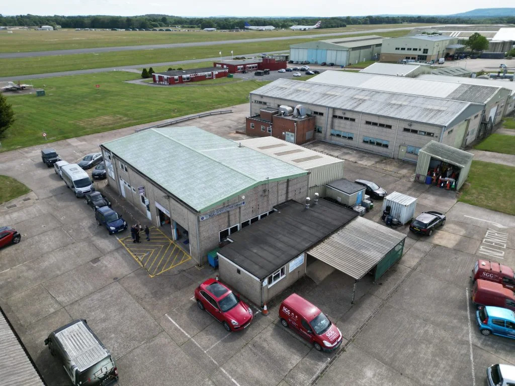 Aerial view of Dunsfold Park and its airfield